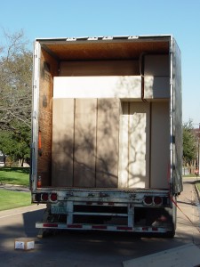 Lockers in delivery truck