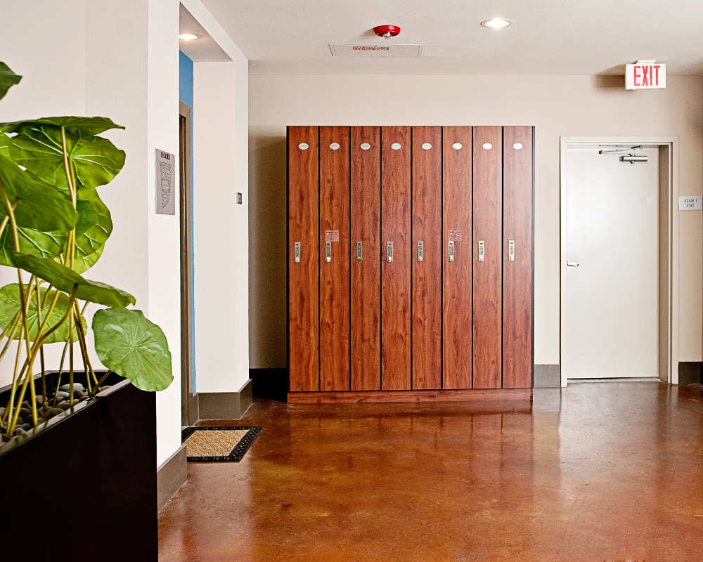 Freestanding wooden lockers